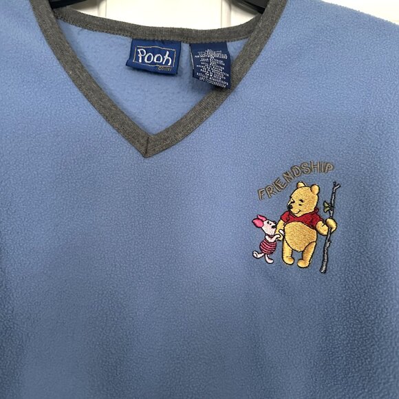 Disney Women's Winnie the‎ Pooh Blue V-Neck Sweatshirt Size Large (Friendship) - Picture 2 of 5